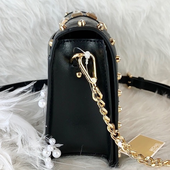🖤New MICHAEL KORS 🖤LARGE FLAP BLACK CHAIN XBODY - Picture 8 of 10